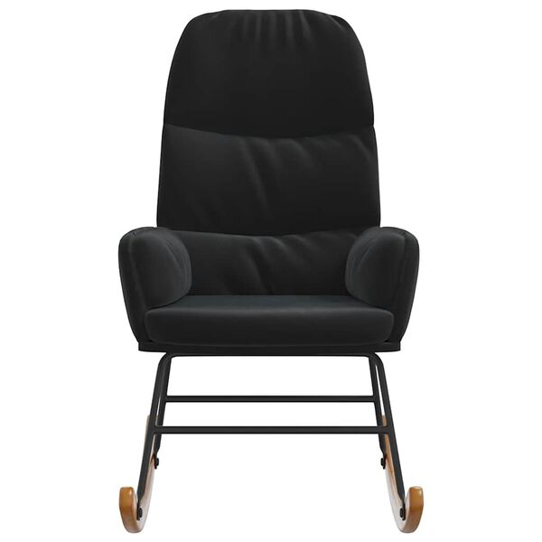 vidaXL Sedia a Dondolo Nera in Velluto