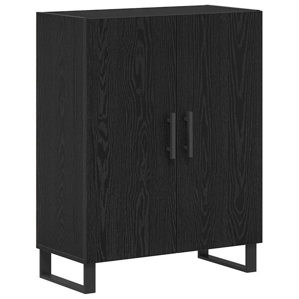 vidaXL Credenza Rovere Nero 69,5 x 34 x 90 cm Legno multistrato
