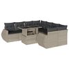 vidaXL Set Divano da Giardino 9pz con Cuscini Grigio Chiaro Polyrattan