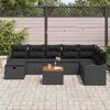 vidaXL Set Divano da Giardino con cuscino 9 pcs Nero Poly Rattan
