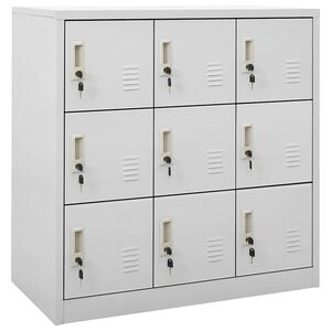 vidaXL Armadietto con Chiave Grigio Chiaro 90x45x92,5 cm in Acciaio