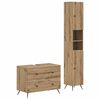 vidaXL Set di Armadi da Bagno da 2 Pezzi BREDA Rovere Artigianale