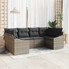 vidaXL Set Divano da Giardino 6 pcs Grigio polyrattan
