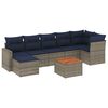 vidaXL Set Divani da Giardino 8 pz con Cuscini Grigio in Polyrattan