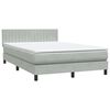 vidaXL Letto a Molle con Materasso e LED Grigio Chiaro 160x210cm Velluto