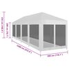 vidaXL Tenda per Feste con 10 Pareti in Rete 12x3 m