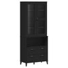 vidaXL Credenza VIKEN Nera 80x40x200 cm in Legno Massello di Pino