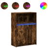 vidaXL Credenza con LED Rovere Fumo 72x34x100 cm in Legno Multistrato
