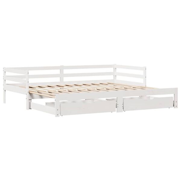 vidaXL Letto Estraibile con Cassetti senza Materasso Bianco 90x190 cm