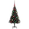 vidaXL Albero di Natale con 150 LED con supporto Nero 120 cm PVC
