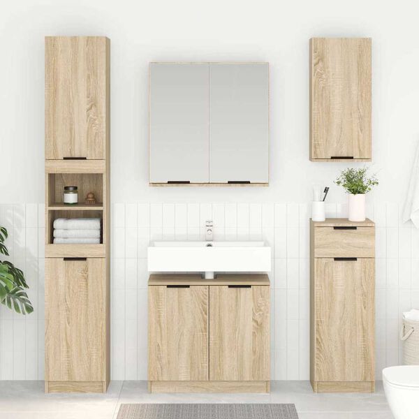 vidaXL Mobile da Bagno con porta Rovere Sonoma 64,5 x 33,5 x 59 cm