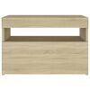 vidaXL Comodino con Luci LED Sonoma 60x35x40 cm in Legno Multistrato