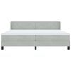 vidaXL Letto a molle con materasso Grigio chiaro 200 x 200 cm Velluto
