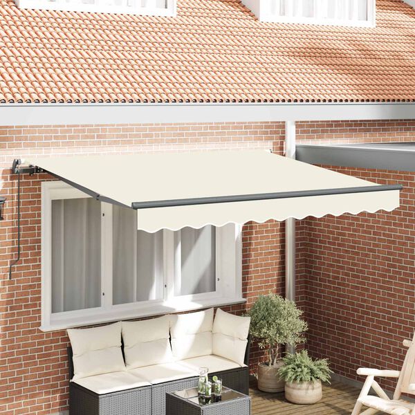 vidaXL Tenda Retrattile Crema 250 x 200 cm Poliestere e Alluminio