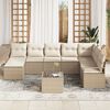 vidaXL Set di divani con cuscino 9 pcs Beige e Crema polyrattan