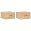 vidaXL Comodini a Muro 2 pz Rovere Sonoma 35x35x20 cm
