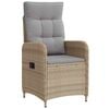 vidaXL Sedia da giardino reclinabile Beige e Grigio Chiaro