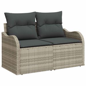 vidaXL Divano da giardino Grigio chiaro 121 x 62 x 69cm polyrattan