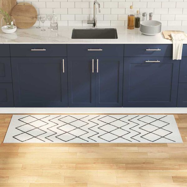 vidaXL Tappeto da Cucina Bianco 180 x 60 cm Velluto