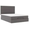 vidaXL Struttura Letto Pouf con Materasso Grigio 140x200 cm Similpelle
