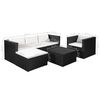 vidaXL Set Divani da Giardino 4 pz in Polyrattan Nero e Bianco