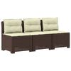 vidaXL Divano da giardino 3 posti con cuscini in look rattan PP