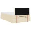 vidaXL Struttura Letto Pouf con Materasso Crema 120x190 cm in Tessuto