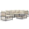 vidaXL Set Divani da Giardino 6 pz con Cuscini Antracite in Polyrattan