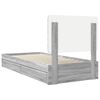 vidaXL Letto con Contenitore con testiera Grigio Sonoma 90 x 190 cm