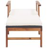 vidaXL Sdraio con Cuscino Polyrattan e Legno Massello di Acacia Nera