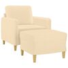 vidaXL Poltrona con Poggiapiedi Crema 60 cm in Tessuto