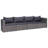 vidaXL Set Divani da Giardino 9 pz con Cuscini in Polyrattan Grigio