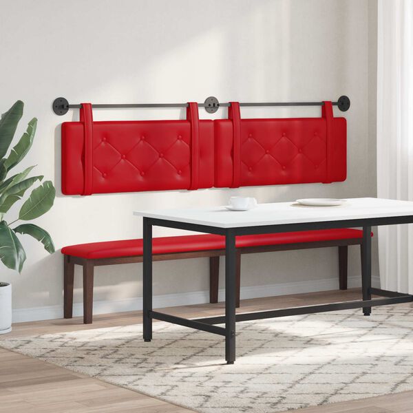 vidaXL Testata appesa Rosso 210 x 55 x 5 cm Pelle Sintetica