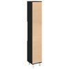vidaXL Mobile da Bagno Rovere Nero 30 x 30 x 179 cm Legno multistrato