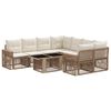 vidaXL Set Divano da Giardino 9 pz Beige e Bianco Crema polyrattan