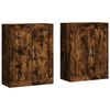 vidaXL Armadietti a Parete 2 pz Rovere Fumo in Legno Multistrato