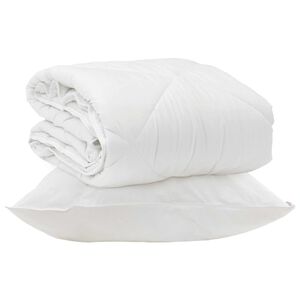 vidaXL Duvet per Tutte le Stagioni con cuscino 2 pcs Bianco Microfibra