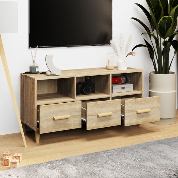 vidaXL Mobile Porta TV Rovere Sonoma 102x36x50 cm Legno Multistrato