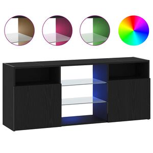 vidaXL Mobile Porta TV con LED Rovere Nero 120x30x50 cm Multistrato