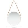 vidaXL Specchio da Parete con Cinghia 40 cm Bianco