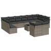 vidaXL Set Divani da Giardino 13 pz con Cuscini Grigio in Polyrattan