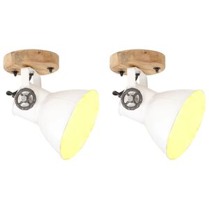 vidaXL Lampade da Parete/Soffitto 2 pz Industriale Bianca 20x25 cm E27