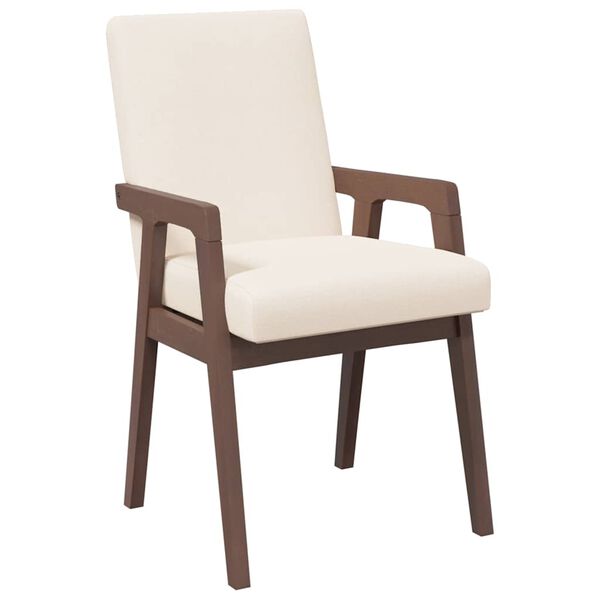 vidaXL Sedie da Pranzo con Cuscini 2pz Marrone Legno Massello di Hevea