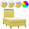 vidaXL Letto a Molle con Materasso e LED Verde 120x200cm in Tessuto