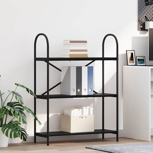 vidaXL Libreria Rovere Nero 80 x 30 x 109 cm Legno multistrato