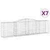 vidaXL Cesti Gabbioni ad Arco 7 pz 400x50x100/120 cm Ferro Zincato