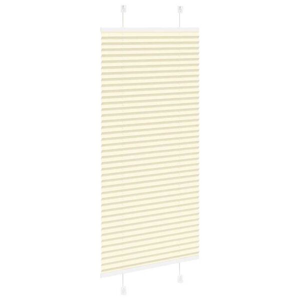 vidaXL Tenda Plissettata Crema 65x100 cm Larghezza Tessuto 64,4 cm