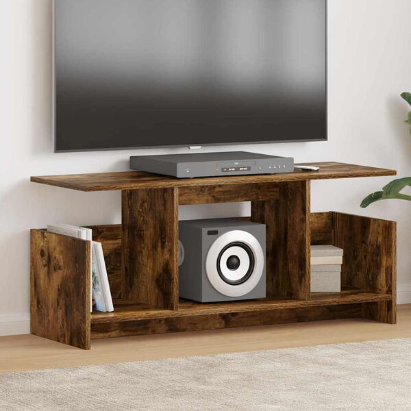 vidaXL Supporto TV Rovere fum&eacute; 102 x 35 x 45 cm Legno multistrato