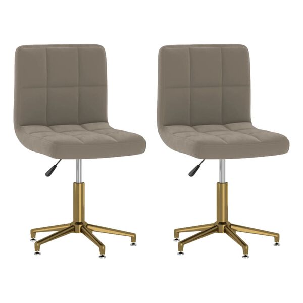 vidaXL Sedie da Pranzo Girevoli 2 pz Grigio Chiaro in Velluto