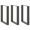 vidaXL Gambe per tavolo da pranzo a forma di U 3 pz Antracite 70x(72-73) cm Acciaio
